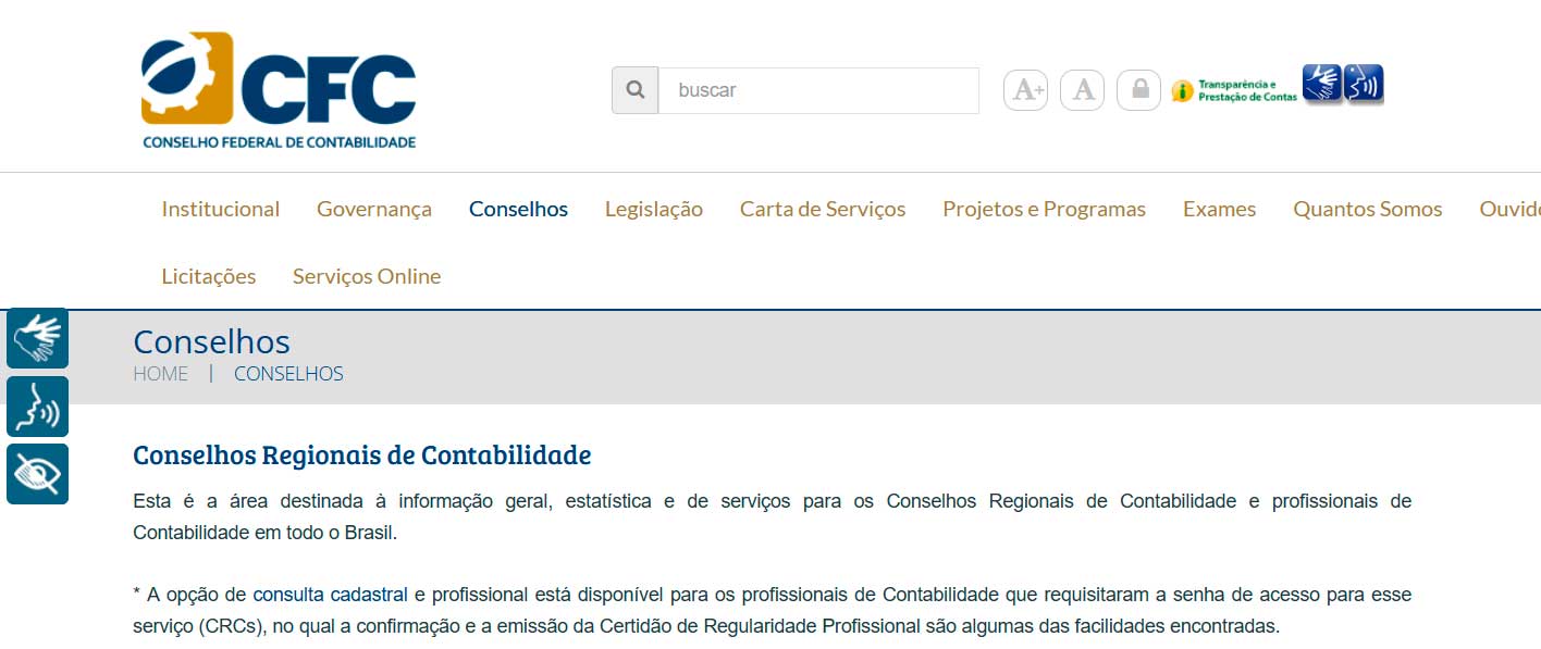 Imagem do conselho regional de contabilidade (CRC)